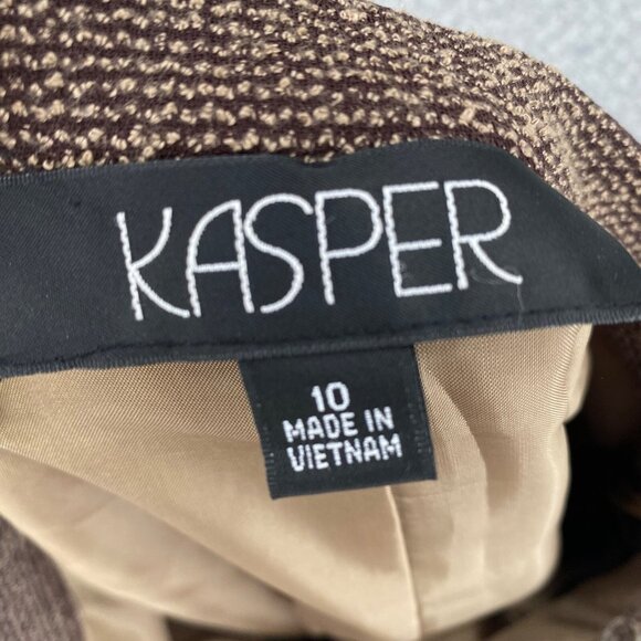 Kasper Skirt Womens 10 Brown Textured Midi Pencil Straight Office Career Work - Picture 6 of 10